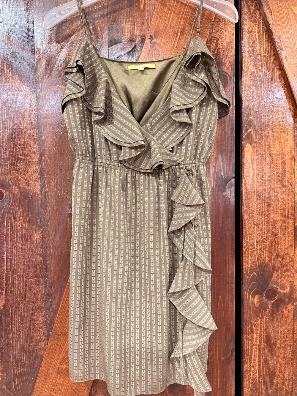 Gianni Bini Olive Ruffle spaghetti strapped Dress